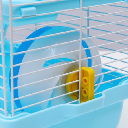 The cage for rodents is equipped, 27 x 19 x 28 cm, blue-8