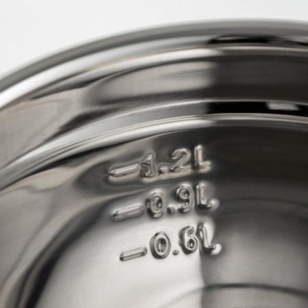 A stainless steel bowl with a measured scale, 1.2 l, 20 × 10.2 cm, thickness 0.6 mm-1