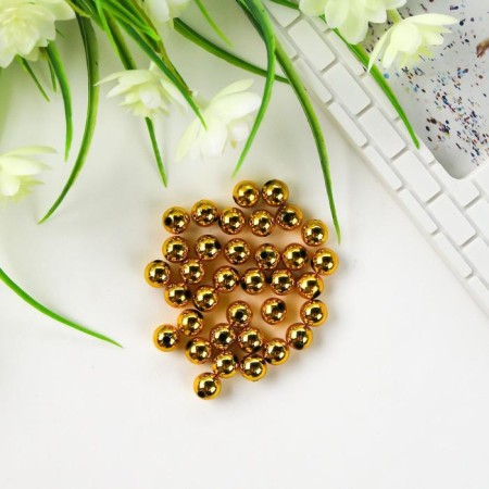 Beads for creativity plastic "yellow gold" set of 20 g 1x1 cm-3