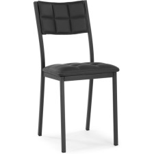 Metal -steam chair on the metal frame metal/eco -leather, black/black 39x51x84 cm