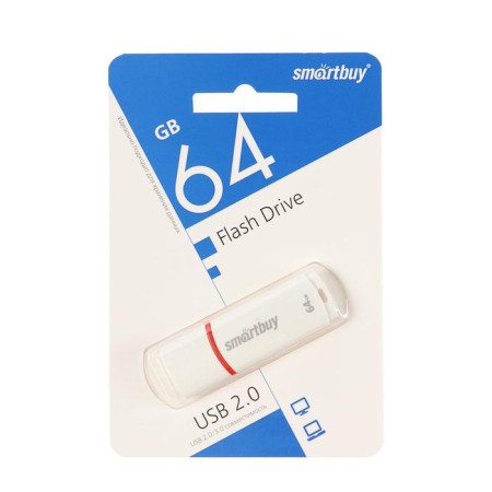 Flash drive Smartbuy Crown White, 64 GB, USB2.0, th Up 25 Mb/s, PBU up to 15 Mb/s, white-2