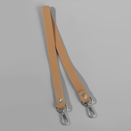 Handle for a bag, with carbines, 60 × 2 cm, the color is light brown-1