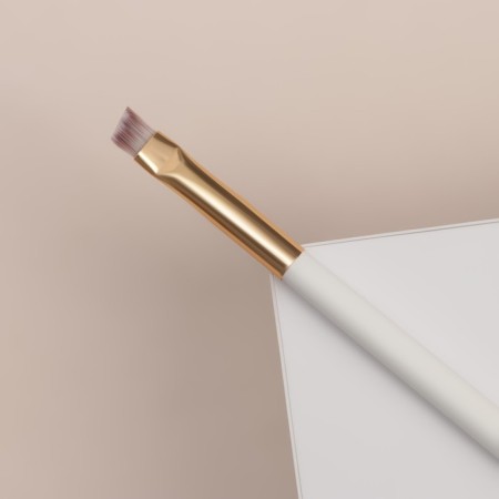 White makeup brush, beveled, 16.5 (+/- 1) cm, white color-2