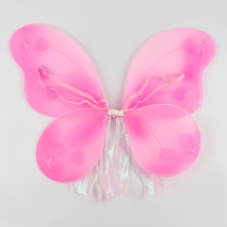 Carnival set "Butterfly" with sparkles: skirt, wings, pink color-5