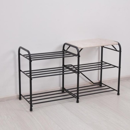 Shoes for shoes with a “double” seat, 3 shelves, suede, black color