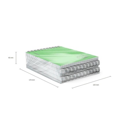 Notepad for spirals A6 80 sheets, cage, Erichkrause "Motion" Plastic Cover Silkography, Blok Offset Beliece 100%, Green-8