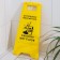 The sign "Caution! Wet floor ”, 61 × 30 cm, plastic, yellow color