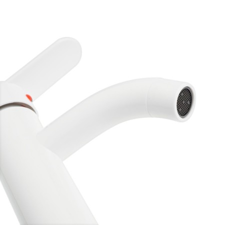 Zein Z3651 sink mixer, single-leaf, pour height 8 cm, ABS plastic, white-2