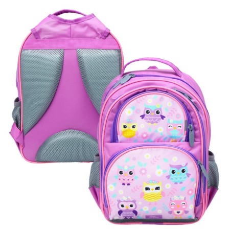 School backpack, 36 x 23 x 13 cm, ergonomic back, calligrata n "owl", lilac-5