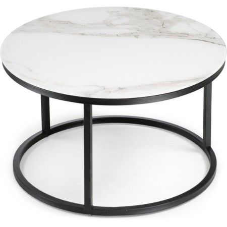 Stage of tables Plumaria white marble/black metal, black 60.5x60.5x39.5 cm-2