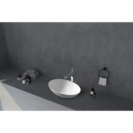 ABBER STEIN AS2609 sink, invoice, 500x350x150 mm, artificial stone, white-1