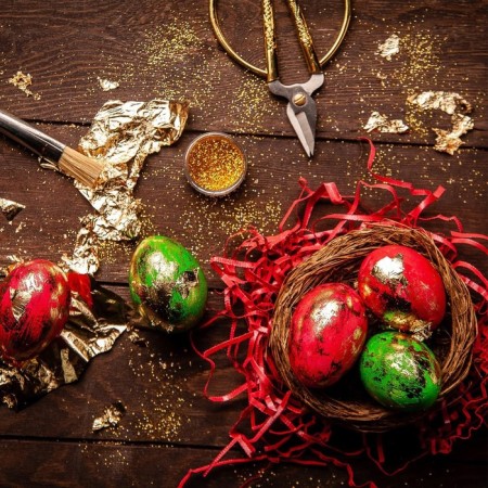 A set for decorating eggs with liquid dyes "Coining", 11 x16 cm.-7
