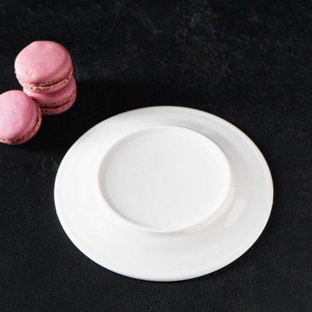 Porcelain dessert plate with a thickened edge of the White Label, D = 17.5 cm, white color-3