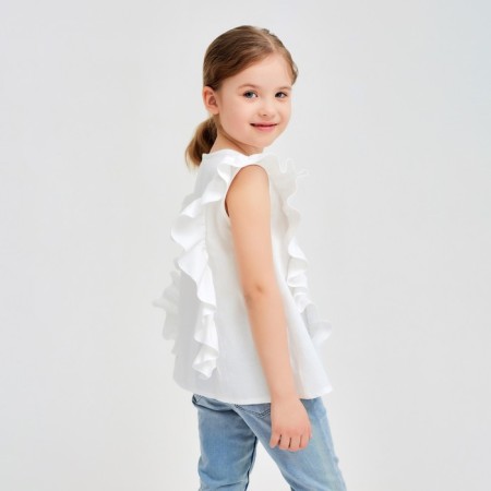 Блузка для девочки MINAKU: Cotton Collection цвет белый, рост 98-1