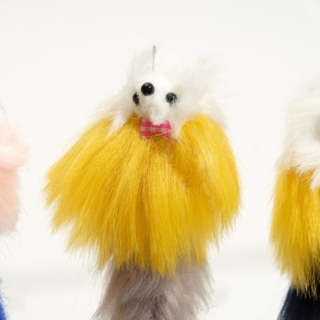 Artificial fur mouse up to 15 cm with a tail, a mix of flowers-2