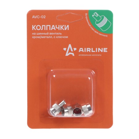 Caps for tire valve with a key, chrome/metal AVC-02-2