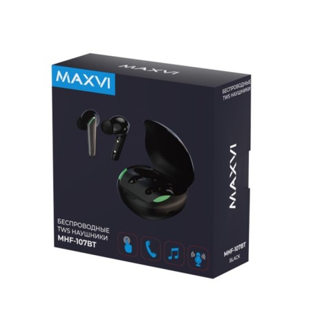Headphones Maxvi MHF-107BT, vacuum, game, sensory control, 30/300 mAh, black-4
