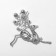 Brooch "Deer" grace, black and white color in silver
