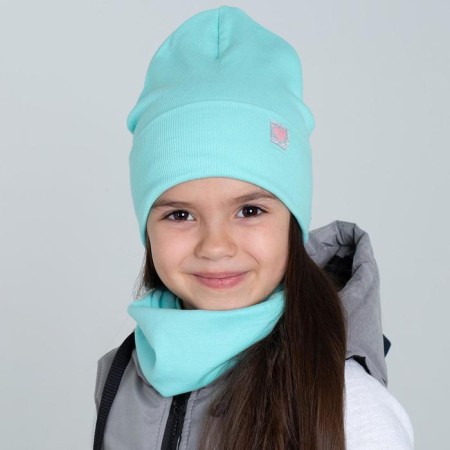 Hat for girls, mint color, size 54-58