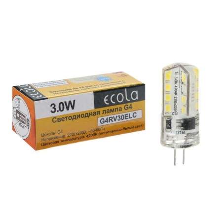 LED lamp Ecola, G4, 3 W, 4200 K, 320 °, day white