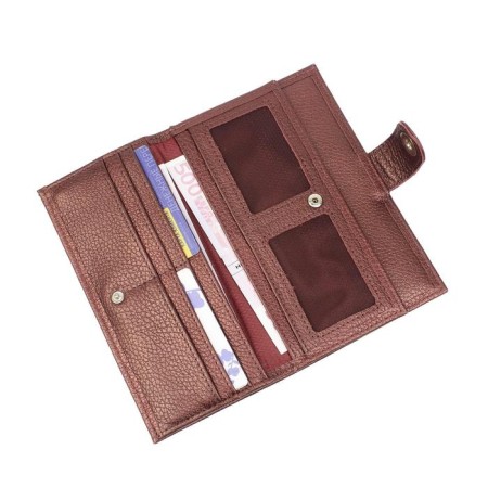N/k wallet, magnet, pockets 14, d/coins 1, departments 5, Bordeaux metallic-1