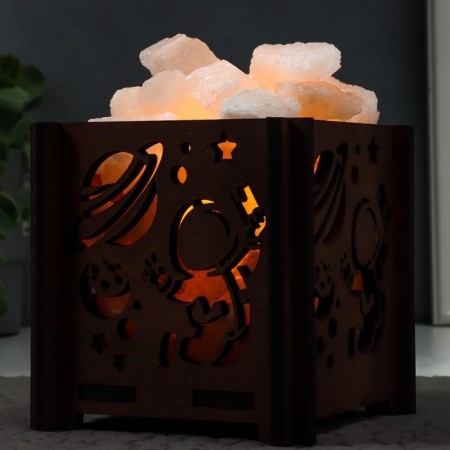 Salt lamp "Cosmonaut" E14 15W Dimmer Bel. salt 1.8 kg 12x12x15 cm-2