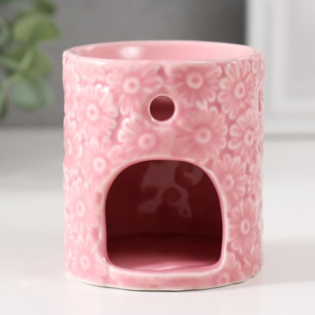 Aroma lamp ceramics "chamomile" pink 6.7x6.7x7.5 cm-1
