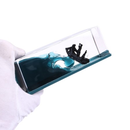 Accessory on the car panel, pirate ship, black, plastic-3