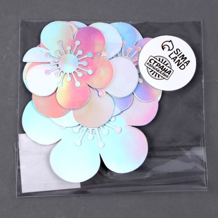 Set for decorating the cake "Flowers", 6 pcs., Mother of pearl-4