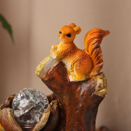 Fountain "Squirrels on logs" 22x16 cm (with backlight)-1