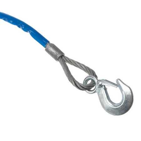 Torso towing cable, metal in PVC braid, 4m, 8 tons, 2 hooks-1