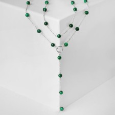 Beads Shar No. 8 “Malachite” tie, 60 cm