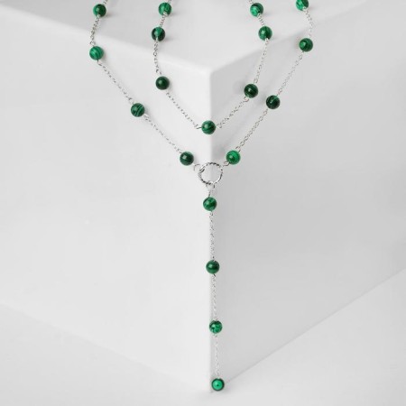 Beads Shar No. 8 “Malachite” tie, 60 cm