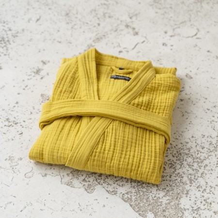 Shifu robe, size l, mustard color-5