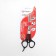 Hairdressing scissors, filigree, with emphasis, blade-6 cm, black color, n-053 km