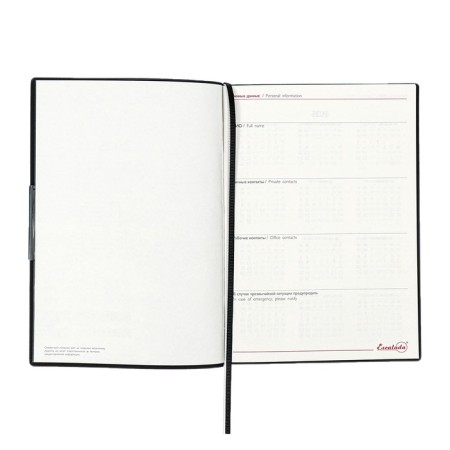 The weekly dated 2025, Escalada, a soft cover made of artificial leather, A6+, 80 sheets, embossing foil, block 70 g/m², black-6