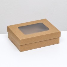 The box is folding, the lid is, with a window, craft, 16.5 x 12.5 x 5.2 cm