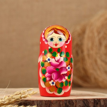 Nesting doll "Avdosya", red dress, 5 puppet, 18 cm-2
