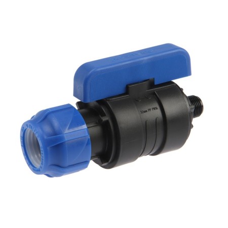 Fabric tap VALFEX, D = 32 mm x 1/2 ", tsang/external thread, collapsible