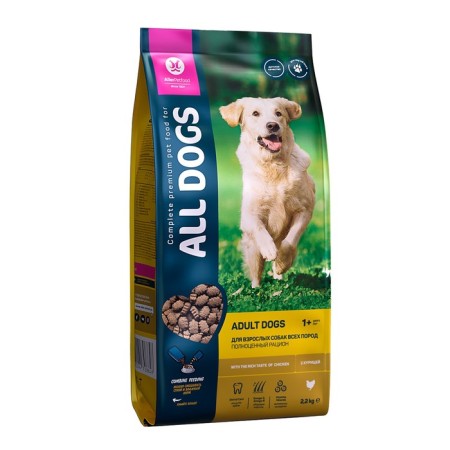 Dry feed All Dogs for adult dogs, chicken, 2.2 kg