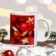 Mug "Happy New Year!" toys, red background, 320 ml