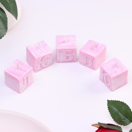 A set of candles "love" pink, 5 pcs-1
