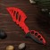 Wooden souvenir "ax", red marble