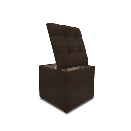 Puff with a lid and weighting, 400 × 400 × 420 mm, eco -leather, Marvel Chocolate color-2
