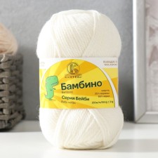 Bambino yarn 35% Merinos wool, 65% acrylic 150m/50g (205, white)