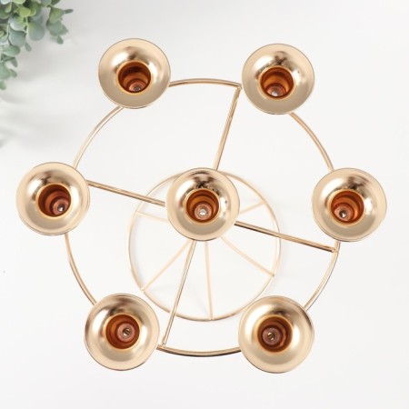 Summary Metal for 7 candles d = 2 cm "Concordia" gold 29.5x29.5x32 cm-2