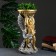Figure pot "Angel with a bowl" of bronze / silver 0.6 l / 24x50x24cm