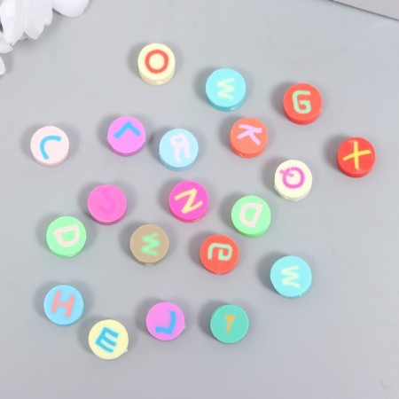 Beads for PVC "English alphabet on a circle" Color set 20 pcs 1x1x1 cm