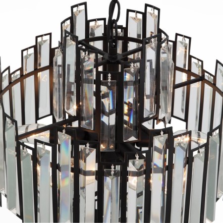 Suspended chandelier ST LUCE. SL665.443.06. Chiarezza. 6x40 W, E14, 36x36x55 cm, black color-1