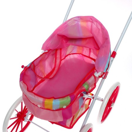 Stroller for dolls is universal, with a basket, a metal frame-8